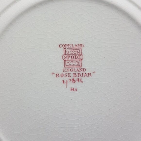 Copeland Spode ROSE BRIAR, Vintage Side Plates, Set of 4, Chelsea Wicker Shape - Picture 10 of 10